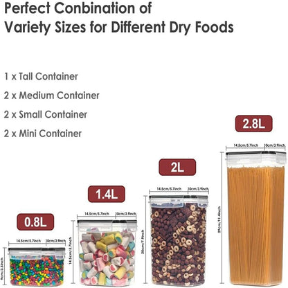 BPA-free plastic pantry canisters for dry food storage