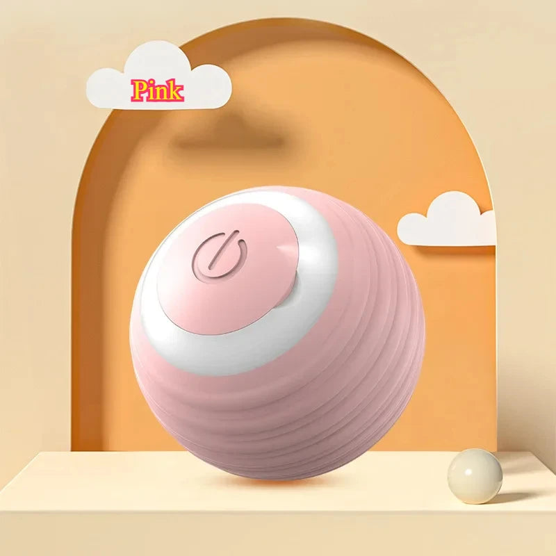 Smart rolling ball cat toy side view