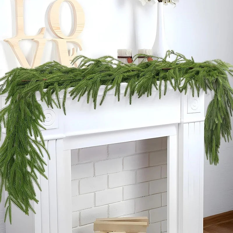Norfolk pine Christmas garland for mantel - image 7