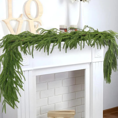Norfolk pine Christmas garland for mantel - image 7