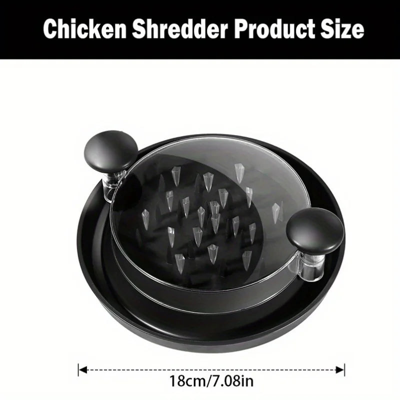 Rotating meat shredder for cooked chicken