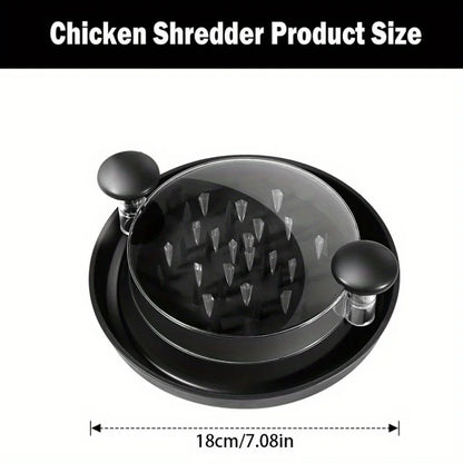 Rotating meat shredder for cooked chicken