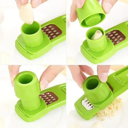 Compact garlic press for small kitchens