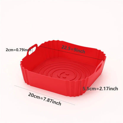 Brown silicone air fryer baking tray