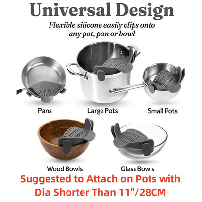 Sky blue clip-on pot strainer