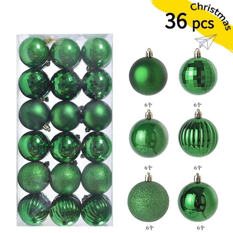 Mini Christmas Ball Ornaments 24 or 36 Pcs, Colorful Tree Decorations