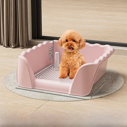 Foldable Indoor Dog Potty Tray, Pad-Free Training Toilet for Small Breeds