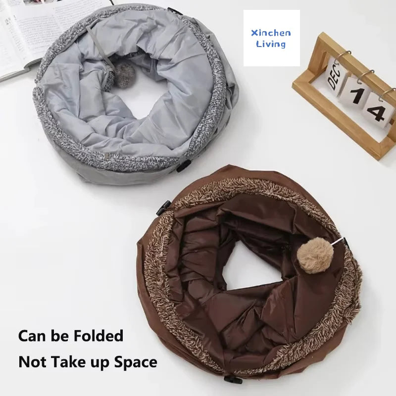 Foldable suede cat tunnel size and dimensions