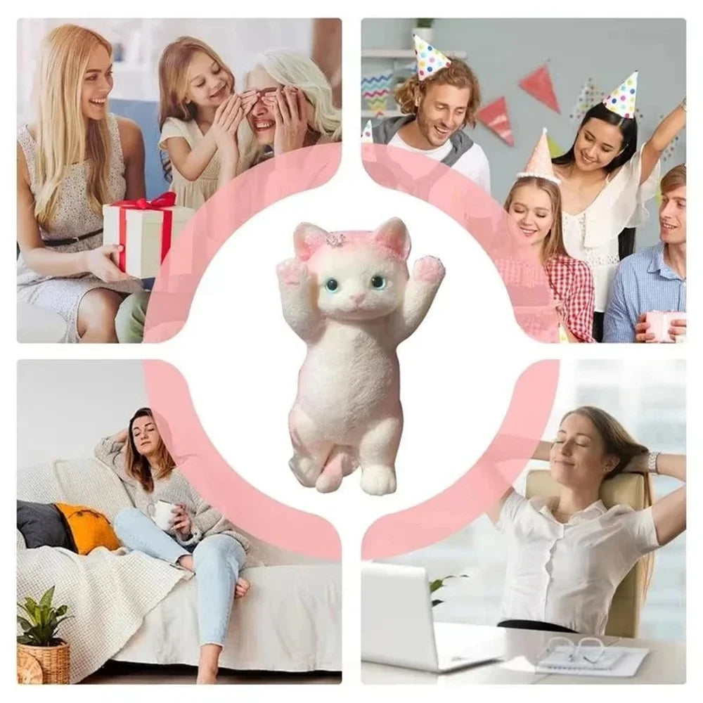 Soft cat-shaped fidget toy for stress relief and keeping hands busy