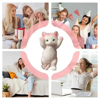 Soft cat-shaped fidget toy for stress relief and keeping hands busy