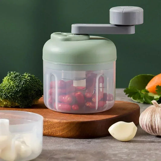 Hand-crank vegetable chopper