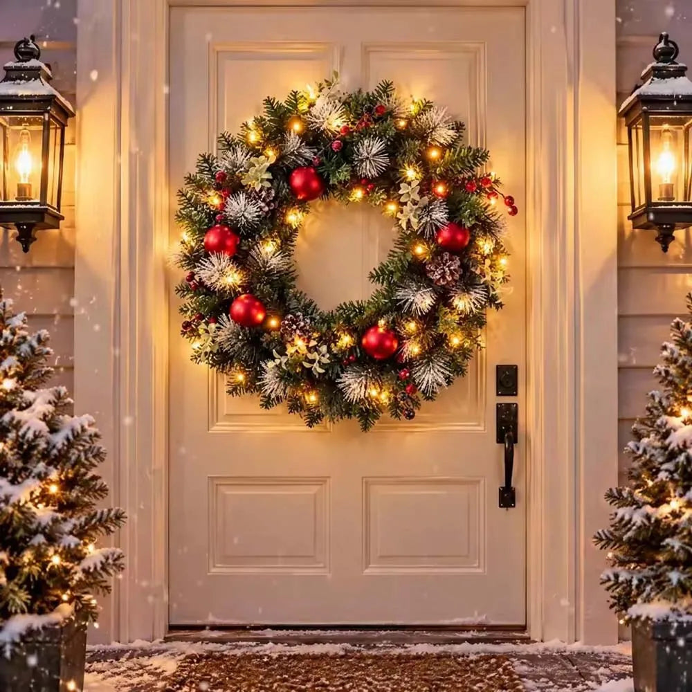 LED red berry Christmas wreath 30cm - image 2