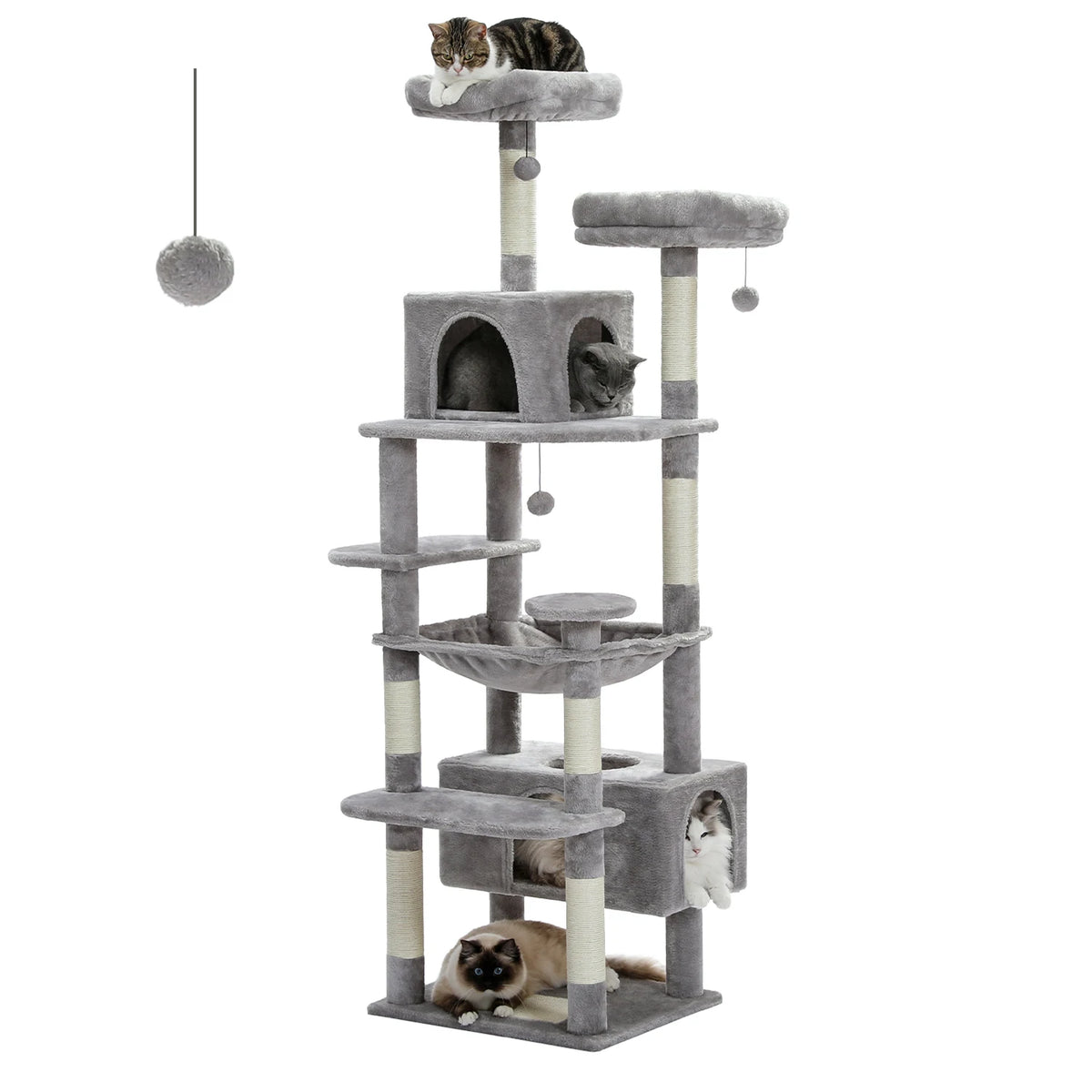 Large cat tree for big cats assembly and size details