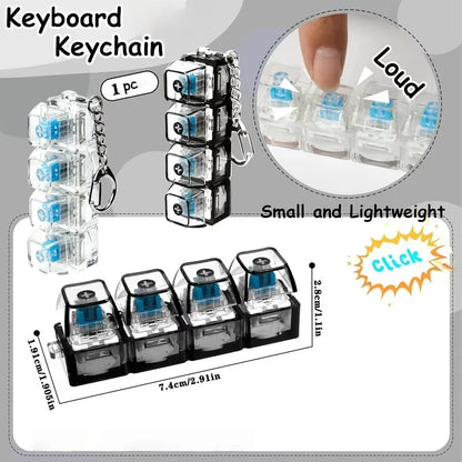 Black clickable keyboard keychain with LED light