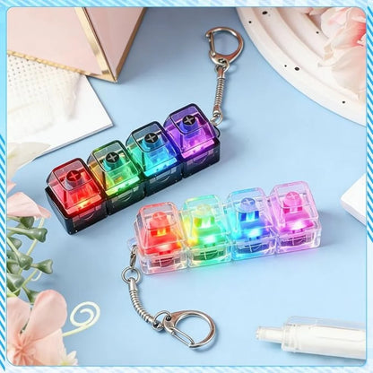 Portable keyboard-inspired LED keychain