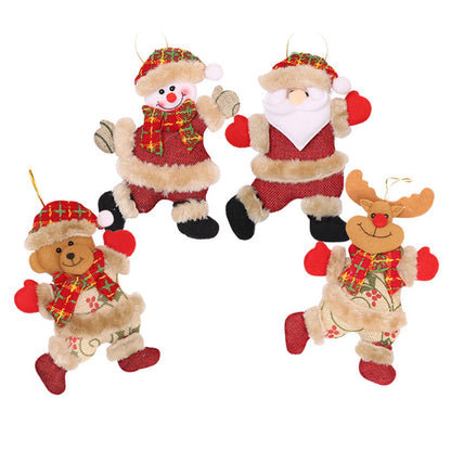 Fabric Christmas hanging ornaments Santa and snowman - image 2