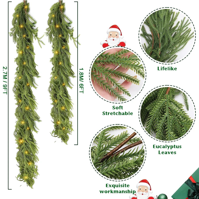 Norfolk pine Christmas garland for mantel - image 6