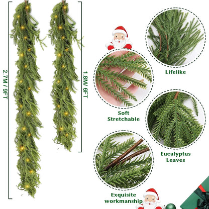 Norfolk pine Christmas garland for mantel - image 6