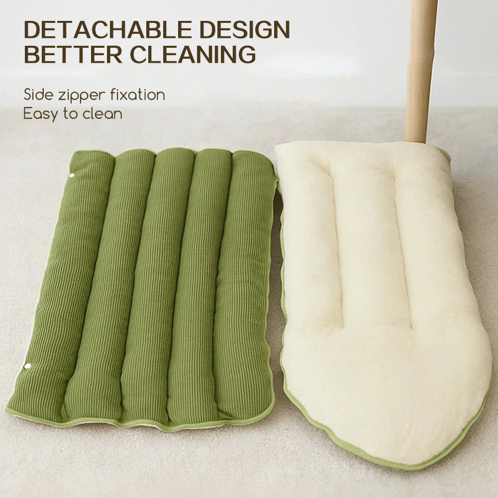 Beige plush cat cave bed