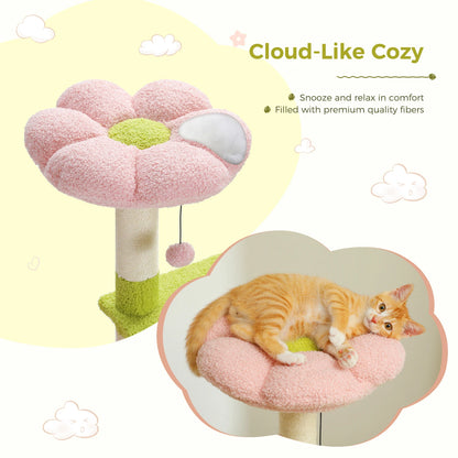 Flower cat tree for indoor cats