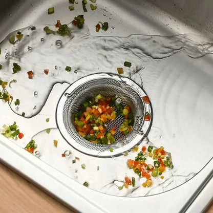 Anti-clog stainless steel sink strainer