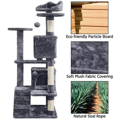 Corner cat tree with 2 condos for indoor cats
