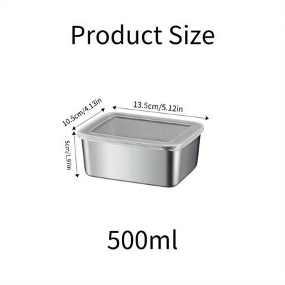 Rectangular stainless steel lunch boxes for camping