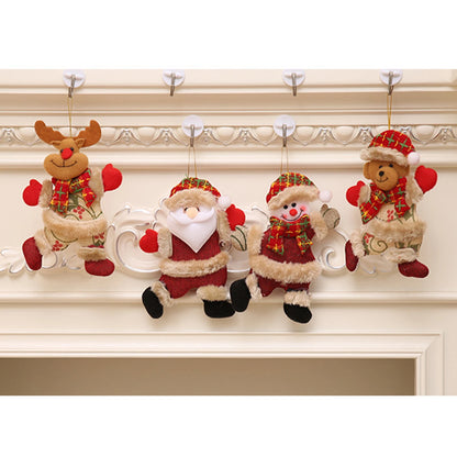Fabric Christmas hanging ornaments Santa and snowman - image 3