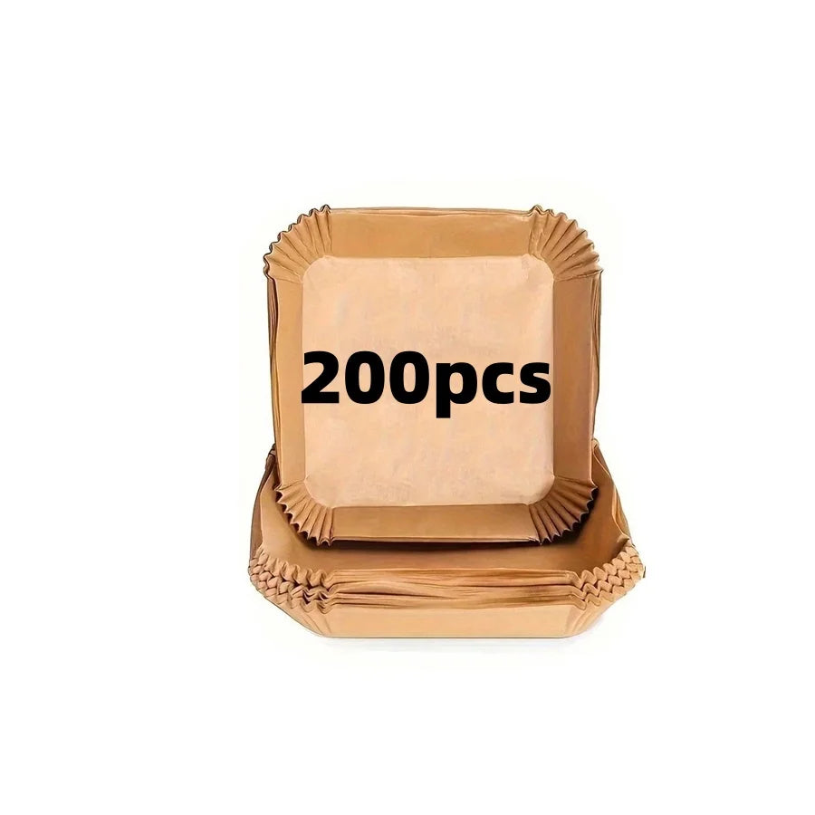 Square parchment liners for air fryer cooking