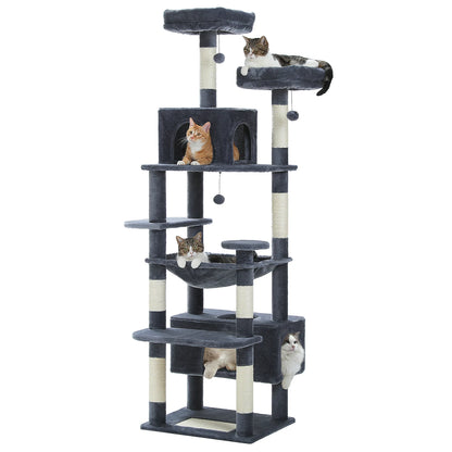 Large cat tree for big cats close-up of plush platform
