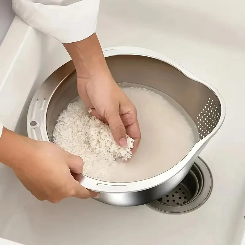 Stainless steel rice sieve