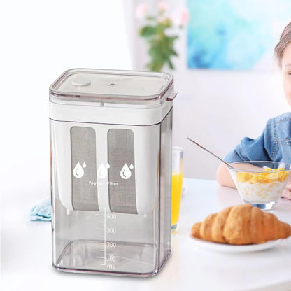 Yogurt strainer in refrigerator
