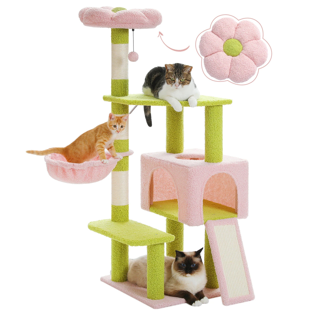 Cute flower cat tower furniture for living room