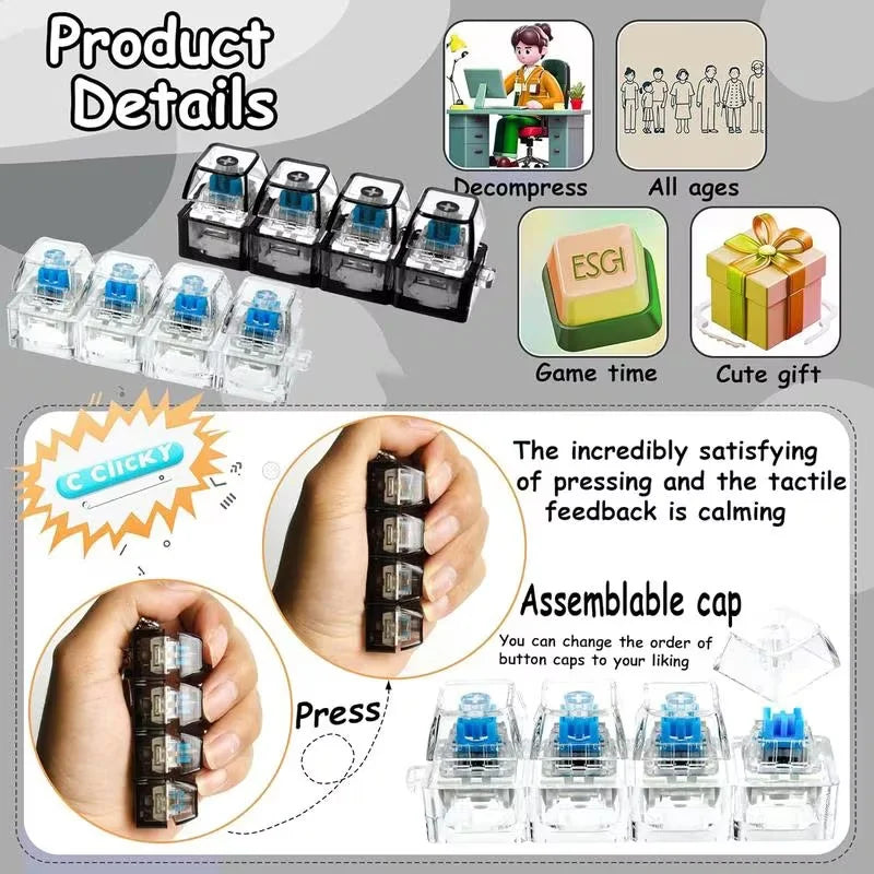 LED keyboard button keychain for everyday carry
