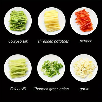 Shredding green onions on a cutting board