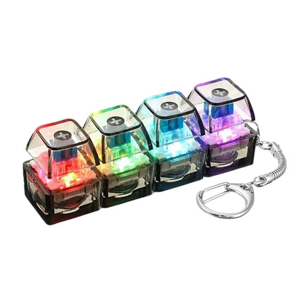 Black keyboard-style button keychain accessory