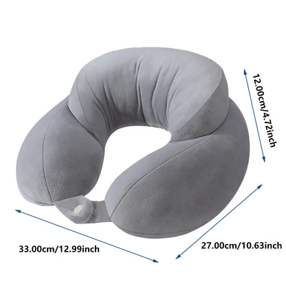 Light grey U-shaped travel pillow