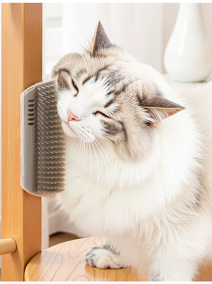 Cat rubbing on wall corner groomer