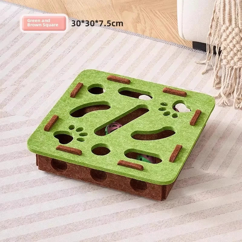 Felt cat puzzle box toy package contents