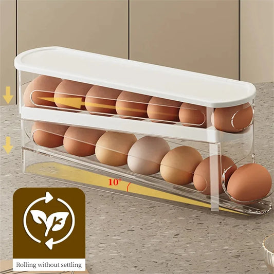Rolling egg dispenser for refrigerator