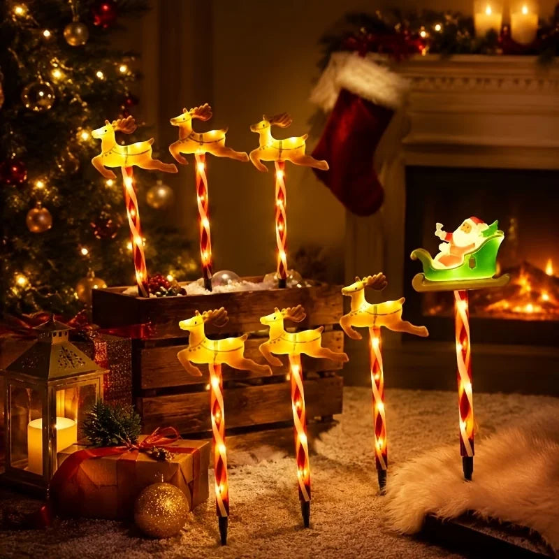 Solar Santa sleigh and reindeer Christmas stake lights - image 4