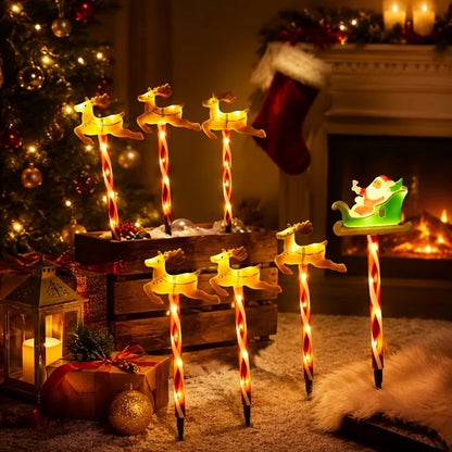 Solar Santa sleigh and reindeer Christmas stake lights - image 4