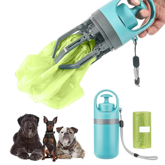 Portable dog poop scooper with bag dispenser