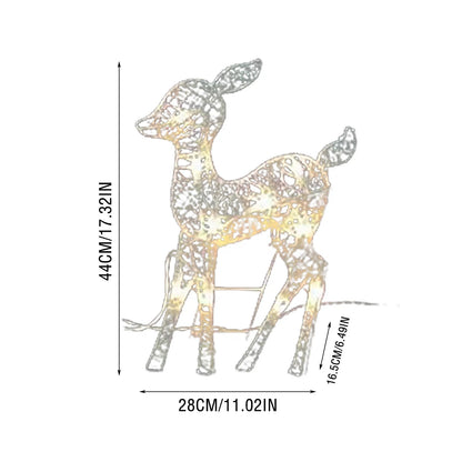 3 piece lighted Christmas reindeer family yard decor - image 4