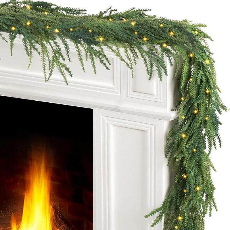 Norfolk pine Christmas garland for mantel - image 8