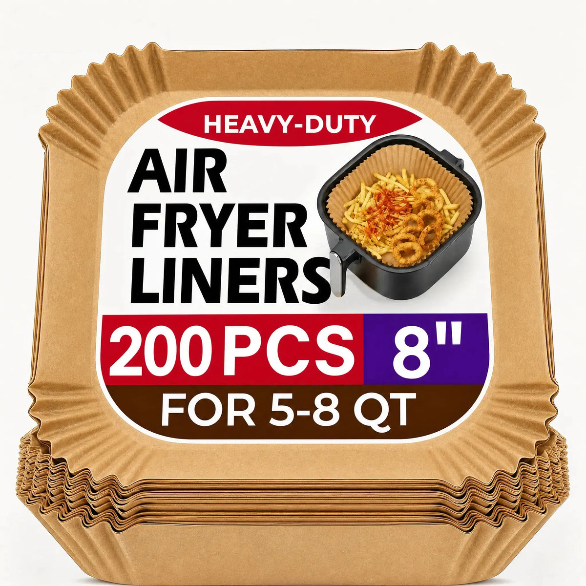 Disposable square air fryer parchment liners