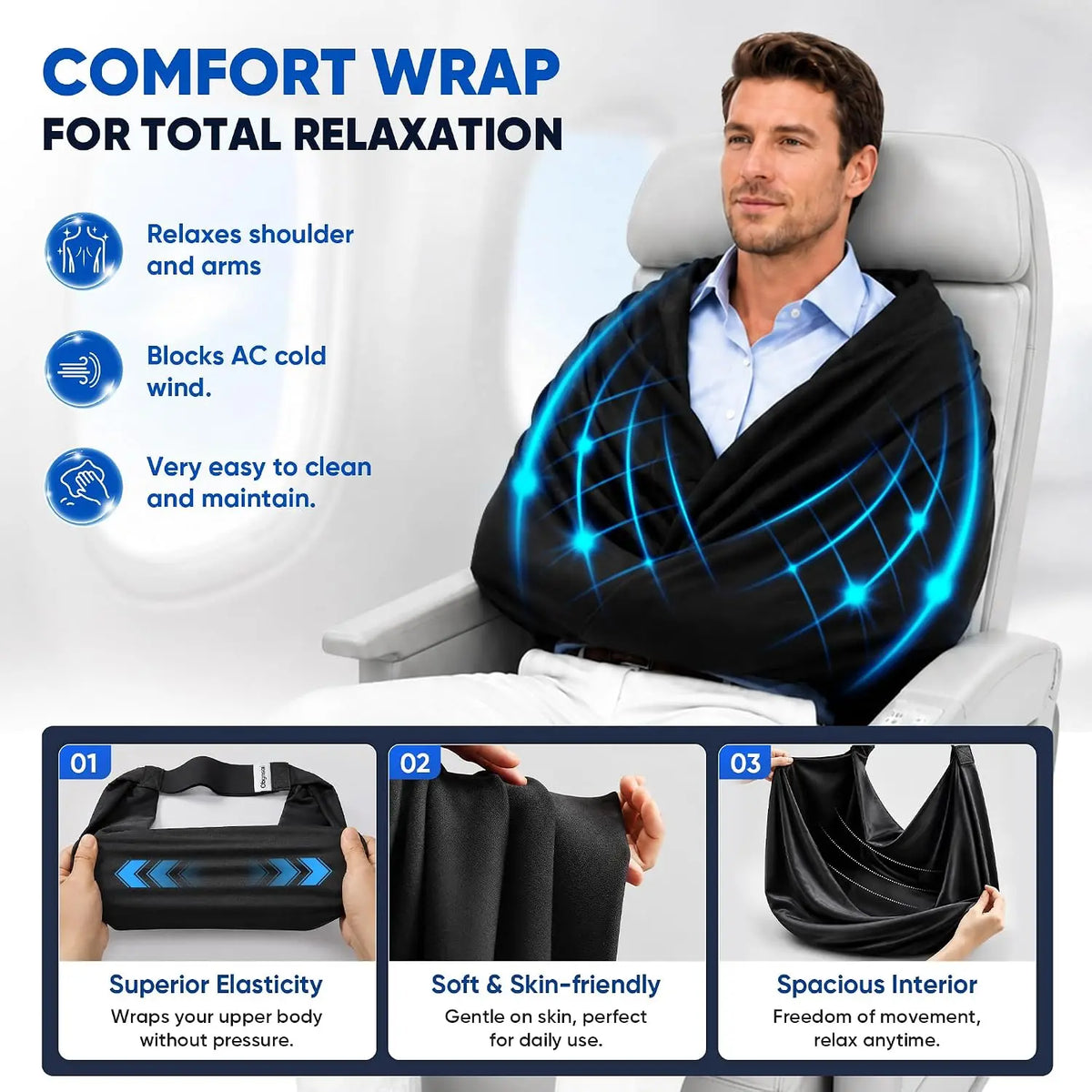 3-in-1 travel pillow with eye mask - image 3