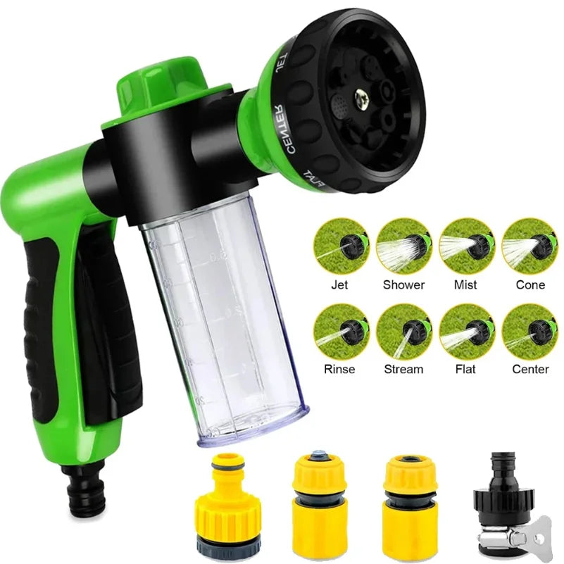 8-in-1 dog shower sprayer with foam