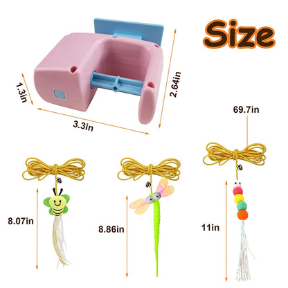 Hanging retractable string cat toy size and dimensions