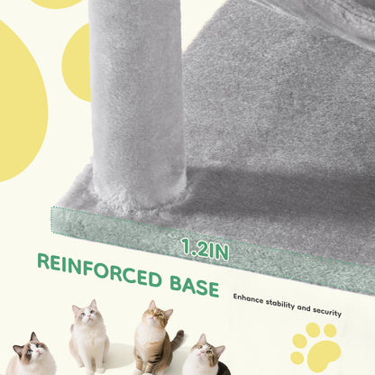 44 inch multi-level cat tree, cat napping in hammock